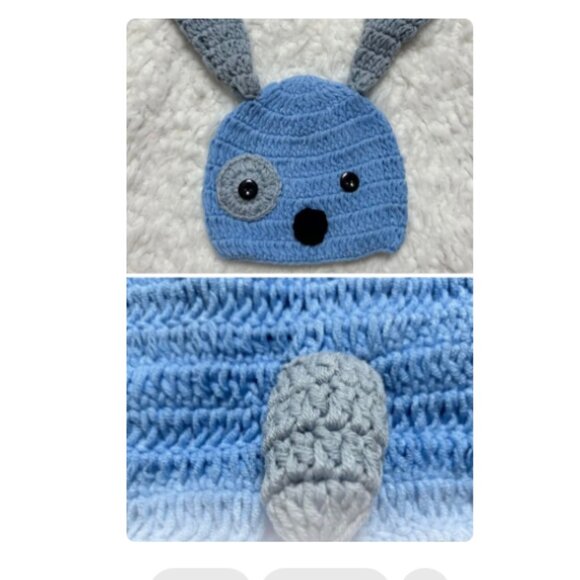 Handmade Crochet Puppy Costume Set for Baby Photoshoot - Picture 4 of 5